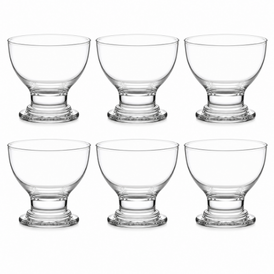 Picture of Glass Dessert Bowls Sundae Ice Cream Set of 6 Short Stemmed Tulip Prawn Cocktail Glasses Fruit Salads Pudding Dishes Footed Dessert Sundae Cocktail Bowls