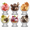 Picture of Glass Dessert Bowls Sundae Ice Cream Set of 6 Short Stemmed Tulip Prawn Cocktail Glasses Fruit Salads Pudding Dishes Footed Dessert Sundae Cocktail Bowls