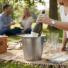 Picture of Stainless Steel Wine Bucket Deep Champagne Ice Cooler with Ring Handles Dotted Design Beverage Chiller for Parties BBQs and Celebrations
