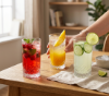 Picture of Pasabahce Valse 300ml Glass Tumbler Set of 3 Clear Highball Drinking Glasses with Diamond Cut Base Pattern for Water Juice Soft Drinks and Cocktails