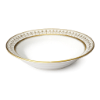 Picture of 9 Inch White Gold Royal Soup Plate 23cm Diameter Elegant Ceramic Deep Dish with Decorative Gold Rim Suitable for Soup Pasta Salad and Formal Table Settings