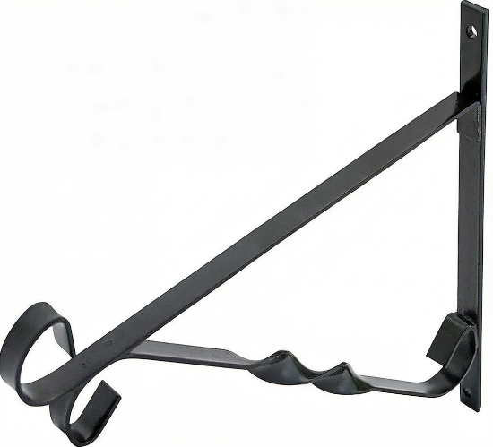 Picture of Hanging Basket Brackets 12" Wall Mounted Metal Garden Hooks Powder Coated Black Decoration Hook for Flowers Planters Bird Feeders Indoor Outdoor Use