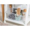 Picture of Large Clear Plastic Handy Storage Basket, Transparent Rectangular Organiser with Handles, 37.5x26x14.5cm, Nestable Household Storage Bin for Home, Office, Kitchen & Shelves