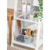 Picture of Large Clear Plastic Handy Storage Basket, Transparent Rectangular Organiser with Handles, 37.5x26x14.5cm, Nestable Household Storage Bin for Home, Office, Kitchen & Shelves