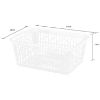 Picture of Large Clear Plastic Handy Storage Basket, Transparent Rectangular Organiser with Handles, 37.5x26x14.5cm, Nestable Household Storage Bin for Home, Office, Kitchen & Shelves