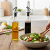 Picture of 2 Pack 250ml Clear Glass Oil and Vinegar Dispenser Bottles with Metal Pourers, Kitchen Cruet Set for Oil, Vinegar, Salad Dressing and Cooking