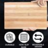 Picture of Bamboo Chopping Board | Cutting Board 38x28cm Size 1.5cm Thick Striped Pattern with Hanging Loop for Kitchen Use Suitable for Cutting Vegetables Fruits Bread and Other Foods for Daily Meal Preparation and Food Processing Tasks